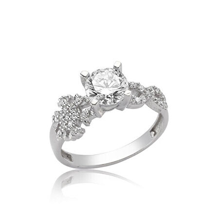 Kar Tanesi Zirkon Taşlı 925 Ayar Gümüş Kadın Yüzük