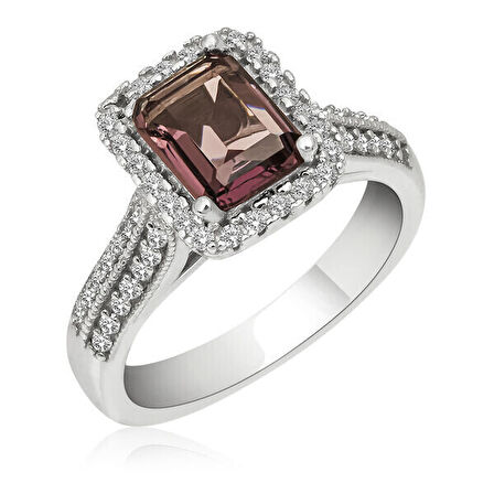 Baget Zirkon Taş  925 Ayar Gümüş Kadın Yüzük