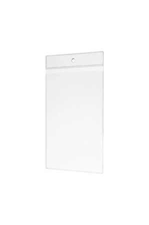 Fiyat Ve Etiket Cebi, Üstten Delikli Şeffaf Yumuşaf Plastik Cep A6 - 105x148 Mm - 100 Adet