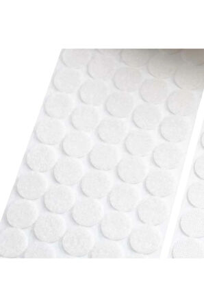 50 Adet 2 Cm Beyaz Yuvarlak Kesim (para Para), Cırt Bant, Arkası Yapışkanlı (dişi-erkek Takım)