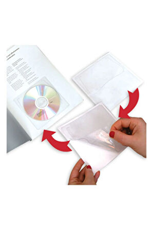 Arkası Yapışkanlı Cd Zarfı Ve Dvd Zarfı, Pvc Plastik 180 Mikron 100 Adet