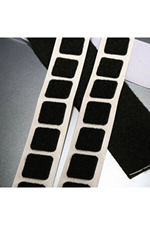 2x2 Cm 1000 Adet Siyah Kare Kesim Cırt Bant, Arkası Yapışkanlı