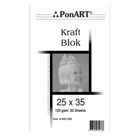 Ponart Kraft Blok Resim Defteri 125g 30 Yaprak 25x35 10 628 126