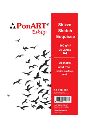 Eskiz Defteri Spiralli 100 gr. 70 Sayfa A4