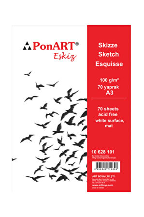 Eskiz Defteri Spiralli 100 Gr. 70 Sayfa A3