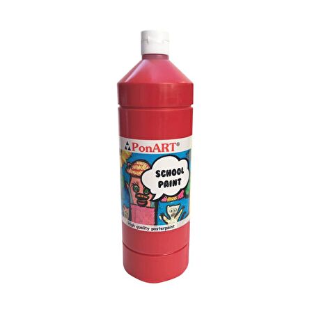 Ponart School Paint Çok Amaçlı Okul Boyası Açık Kırmızı 250 ml