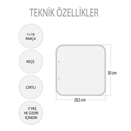 Tox ( Kız ) Duyguları Öğreniyorum Keçe Cırtlı Aktivite Sayfası - Çocuk Etkinlik , Eğitici Oyuncak