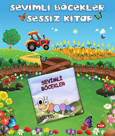 Tox Sevimli Böcekler Kumaş Sessiz Kitap - Bez Kitap , Eğitici Oyuncak , Yumuşak ve Hışırtılı