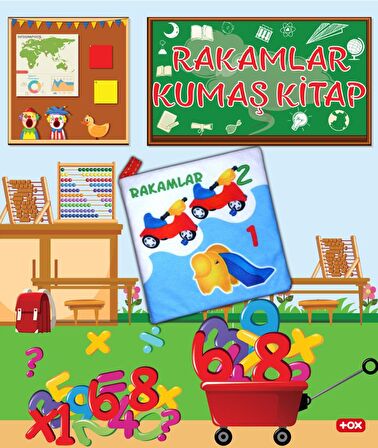 Tox Rakamlar Kumaş Sessiz Kitap - Bez Kitap , Eğitici Oyuncak , Yumuşak ve Hışırtılı