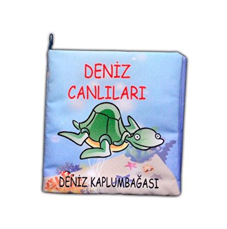 Tox Deniz Canlıları Kumaş Sessiz Kitap - Bez Kitap , Eğitici Oyuncak , Yumuşak ve Hışırtılı