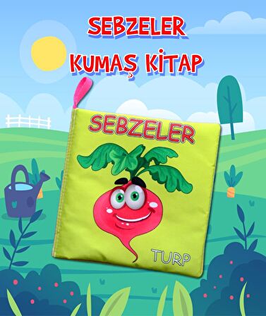 Tox Sebzeler Sessiz Kumaş Kitap T113 - Bez Kitap , Eğitici Oyuncak ,Yumuşak ve Hışırtılı