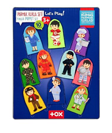 Tox Meslek 10 Parça Parmak Kukla , Eğitici Oyuncak T76-1