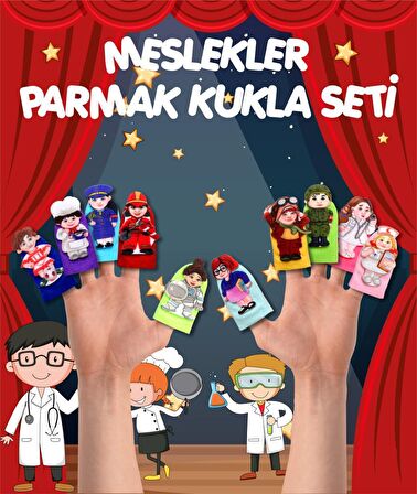 Tox Meslek 10 Parça Parmak Kukla , Eğitici Oyuncak T76-2