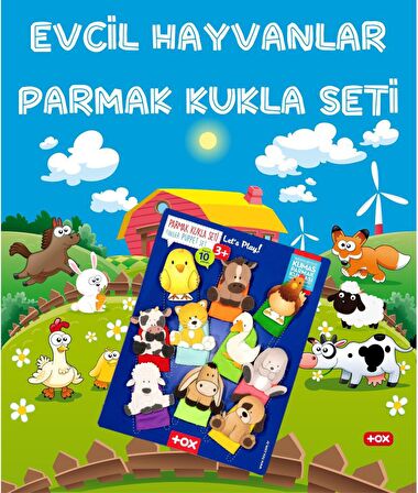 Tox Evcil Hayvanlar 10 Parça Parmak Kukla , Eğitici Oyuncak T77-1