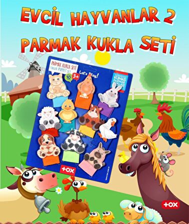 Tox Evcil Hayvanlar 10 Parça Parmak Kukla , Eğitici Oyuncak T77-2
