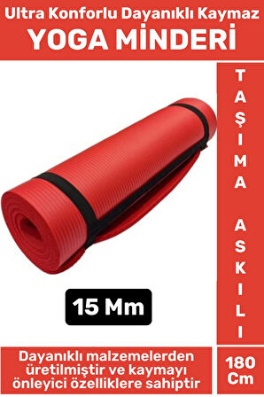 Premium Dayanıklı Konforlu Kaymaz Fitness Yoga Aerobik Meditasyon PİLATES MİNDERİ 15 Mm