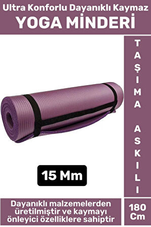 Premium Dayanıklı Konforlu Kaymaz Fitness Yoga Aerobik Meditasyon PİLATES MİNDERİ 15 Mm