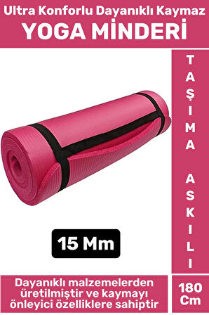 Premium Dayanıklı Konforlu Kaymaz Fitness Yoga Aerobik Meditasyon PİLATES MİNDERİ 15 Mm