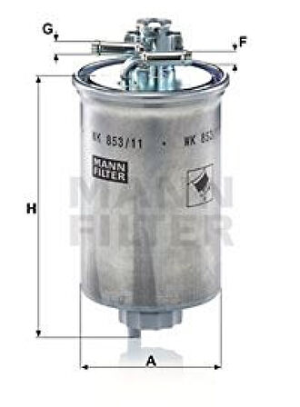 Vag Yakıt Filtresi (mazot) Seat Alhambra 1,9tdi Galaxy 1,9tdi Vw Sharan 1,9tdi 2,0tdi (95 10) - Mann Wk853/11