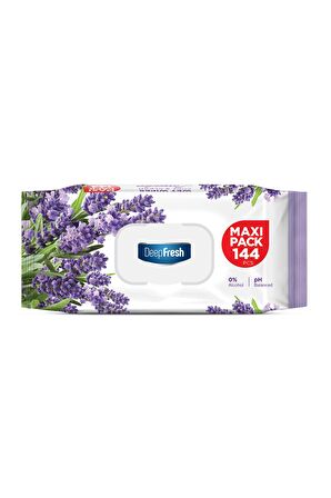 Deep Fresh Maxi Pack Lavanta Alkolsüz 144 Yaprak 1 Paket Islak Mendil