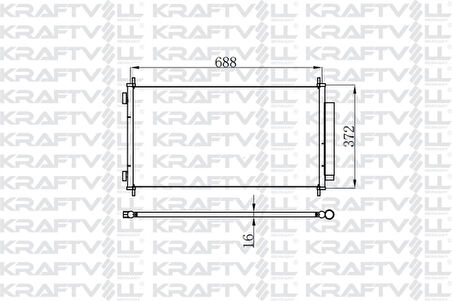 Honda Klima Radyatoru Honda Crv III 2.0 2.4 2007> (705×364×16) - Kraftvoll 08060015