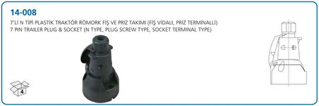 Unıversal Truck Romork Fisi N Tipi 7 LI Plastık Terminallı (takım) - Aksa 14-008