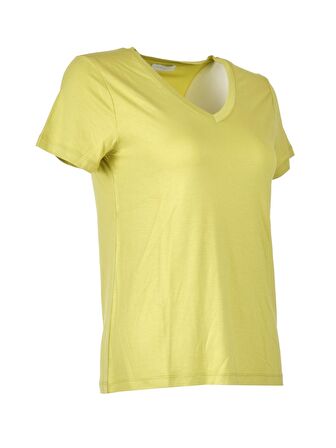 Daıdo V Yaka Basic Kısa Kollu Fıstık Yeşili Kadın T-Shirt 19Y291900970
