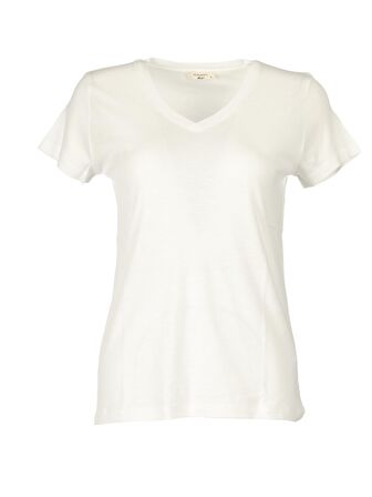 Daıdo V Yaka Basic Kısa Kollu Ekru Kadın T-Shirt 19Y291900972
