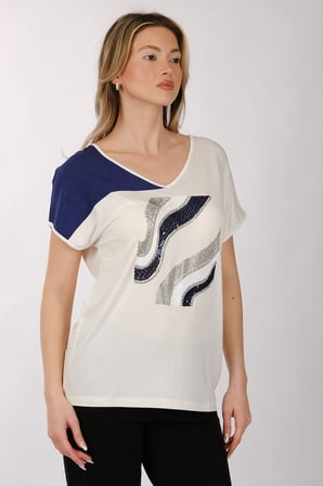 Daıdo Oversize V Yaka Kadın T-Shirt - Minimalist Tasarım