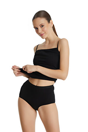 Blackspade Kadın Siyah Büyük Beden Yüksek Bel Slip Külot 1307