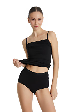 Blackspade Kadın Siyah Büyük Beden Yüksek Bel Slip Külot 1307
