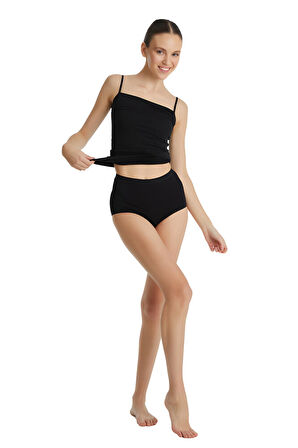 Blackspade Kadın Siyah Büyük Beden Yüksek Bel Slip Külot 1307