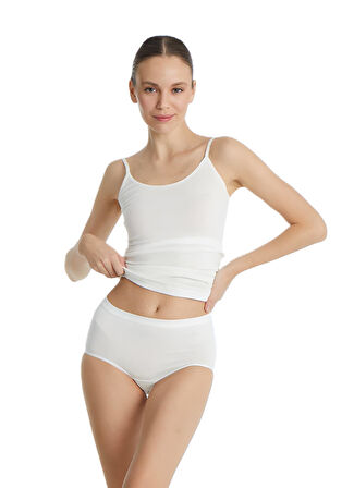 Blackspade Kadın Beyaz Büyük Beden Yüksek Bel Slip Külot 1307