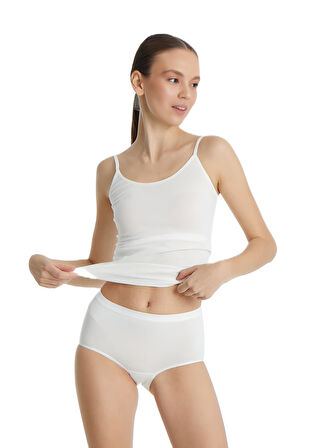 Blackspade Kadın Beyaz Büyük Beden Yüksek Bel Slip Külot 1307