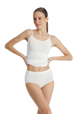 Blackspade Kadın Beyaz Büyük Beden Yüksek Bel Slip Külot 1307