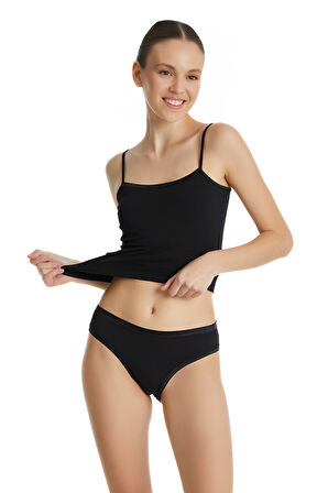 Blackspade Kadın Siyah Slip Aura Satin 1400