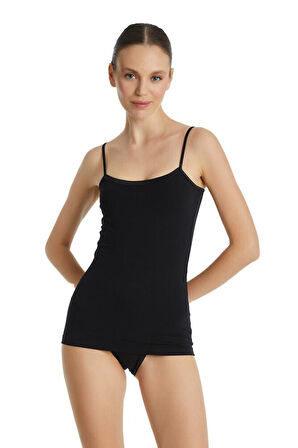 Blackspade Kadın Siyah Atlet Aura Satin 1404