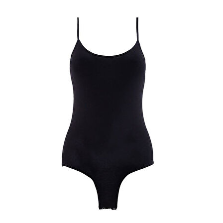 Blackspade Kadın Siyah İnce Askılı Çıtçıtlı Body 1980