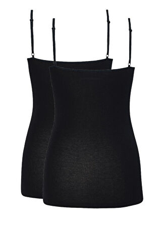 Blackspade Kadın Siyah İnce Askılı Atlet 2'li Paket 1592