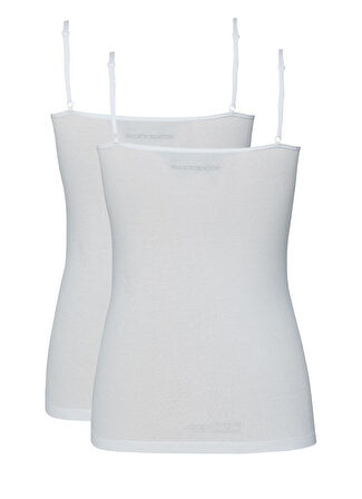 Blackspade Kadın Beyaz İnce Askılı Atlet 2'li Paket 1592