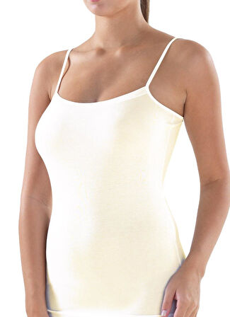 Blackspade Kadın Krem Atlet Aura Satin 1404