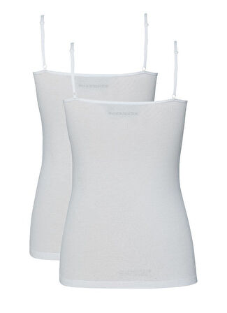 Blackspade Kadın Beyaz İnce Askılı Atlet 2'li Paket 1591