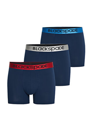 Blackspade Erkek Lacivert Boxer 3'lü Paket Modern Basics 9471