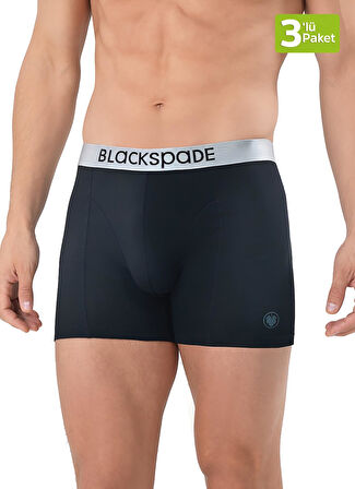 Blackspade Erkek Siyah Boxer 3'lü Paket Modern Basics 9471