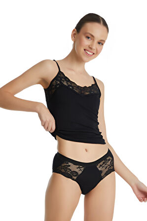 Blackspade Kadın Siyah Dantelli Slip Külot 1311