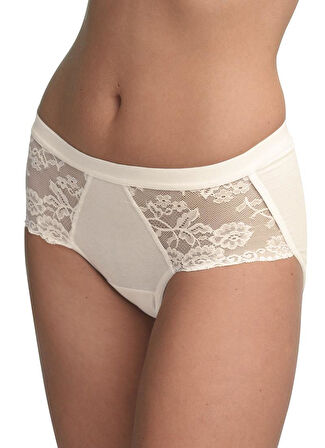 Blackspade Kadın Krem Büyük Beden Dantelli Slip Külot 1311