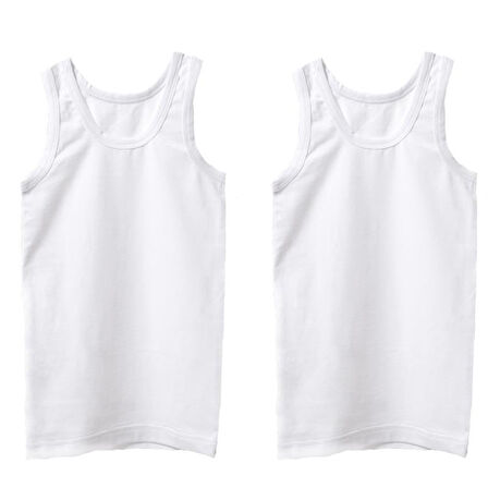 Blackspade Erkek Çocuk Beyaz Atlet 2'li Paket 9396