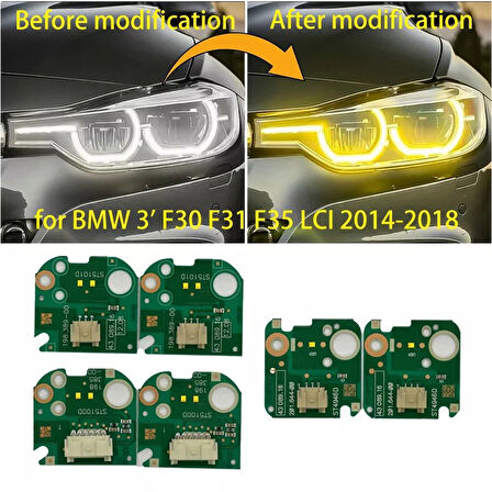 Autogp  Bmw f30 lci angel led modülü sarı 2015 / 2018 drl led