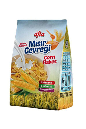 Gül Ballı Ve Ruşeymli Mısır Gevreği Corn Flokes 450 Gram Gimdes Helal Sertifikalı