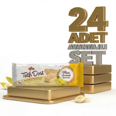 Afia Tatlı Dost Muz Kremalı Gofret 24x140 Gr